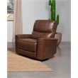 Pemberly Row Modern Faux Leather Power Recliner Chair Saddle Brown