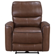 Pemberly Row Modern Faux Leather Power Recliner Chair Saddle Brown