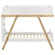 Pemberly Row Modern Wood Twin Over Twin Bunk Bed White and Natural