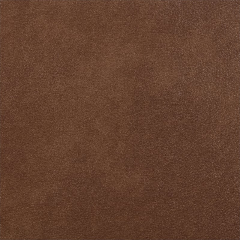 Pemberly Row Modern Faux Leather Power Reclining Sofa Saddle Brown