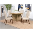 Pemberly Row Modern Round Engineered Wood Dining Table Mango Brown