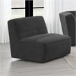 Pemberly Row Modern Fabric Upholstered Armless Chair Dark Charcoal