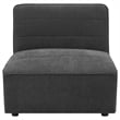 Pemberly Row Modern Fabric Upholstered Armless Chair Dark Charcoal