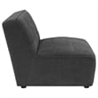 Pemberly Row Modern Fabric Upholstered Armless Chair Dark Charcoal
