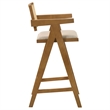 Pemberly Row Solid Wood Bar Stool in Upholstered Seat Light Walnut