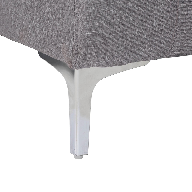 Pemberly Row Slate Gray Fabric Upholstered Convertible Sleeper Sofa