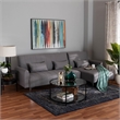 Pemberly Row Slate Gray Fabric Upholstered Convertible Sleeper Sofa