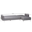 Pemberly Row Slate Gray Fabric Upholstered Convertible Sleeper Sofa