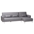 Pemberly Row Slate Gray Fabric Upholstered Convertible Sleeper Sofa