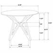 Pemberly Row Mid-Century Round Solid Wood Dining Table Light Walnut