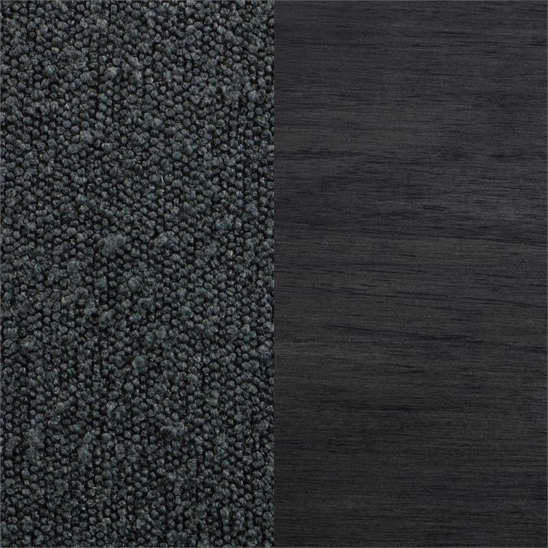 Pemberly Row Fabric Counter Height Chair in Black and Charcoal Gray