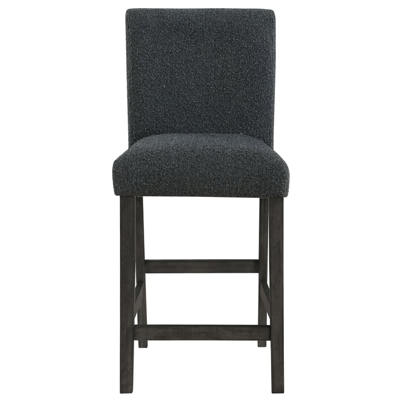 Pemberly Row Fabric Counter Height Chair in Black and Charcoal Gray