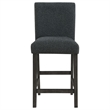 Pemberly Row Fabric Counter Height Chair in Black and Charcoal Gray