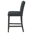Pemberly Row Fabric Counter Height Chair in Black and Charcoal Gray