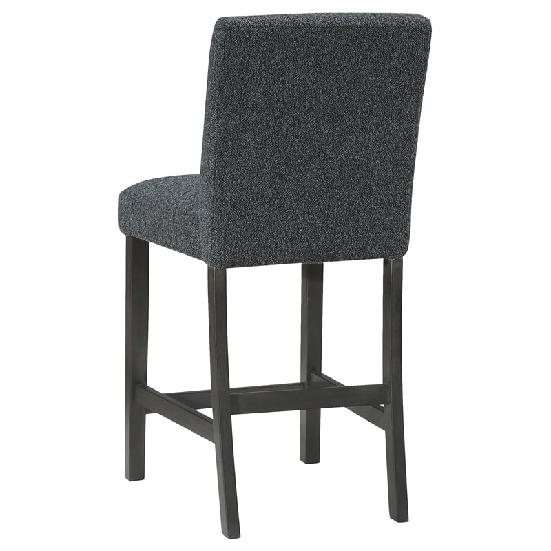 Pemberly Row Fabric Counter Height Chair in Black and Charcoal Gray