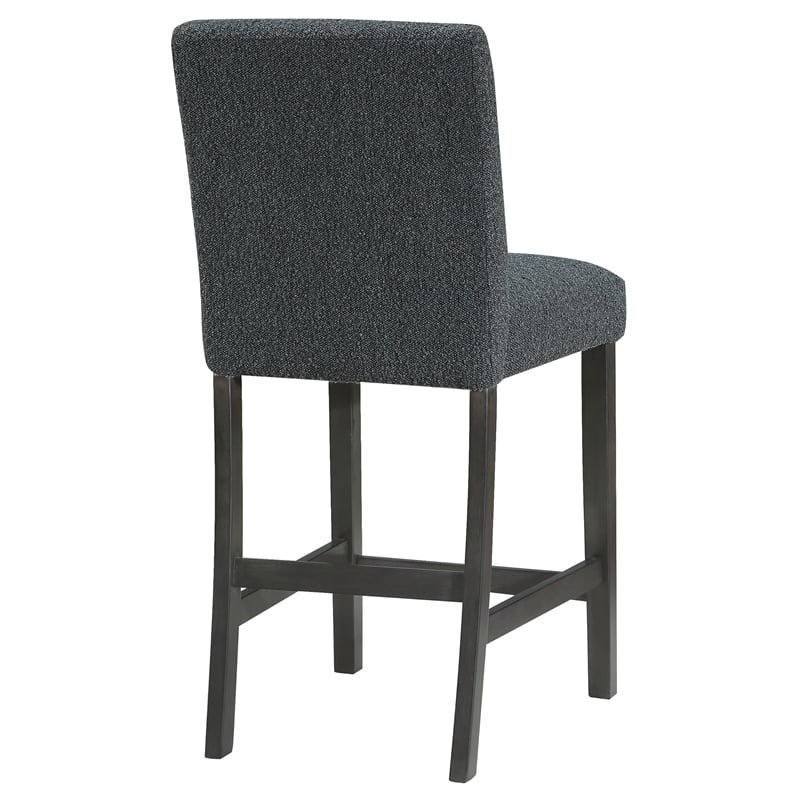 Pemberly Row Fabric Counter Height Chair in Black and Charcoal Gray
