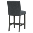 Pemberly Row Fabric Counter Height Chair in Black and Charcoal Gray