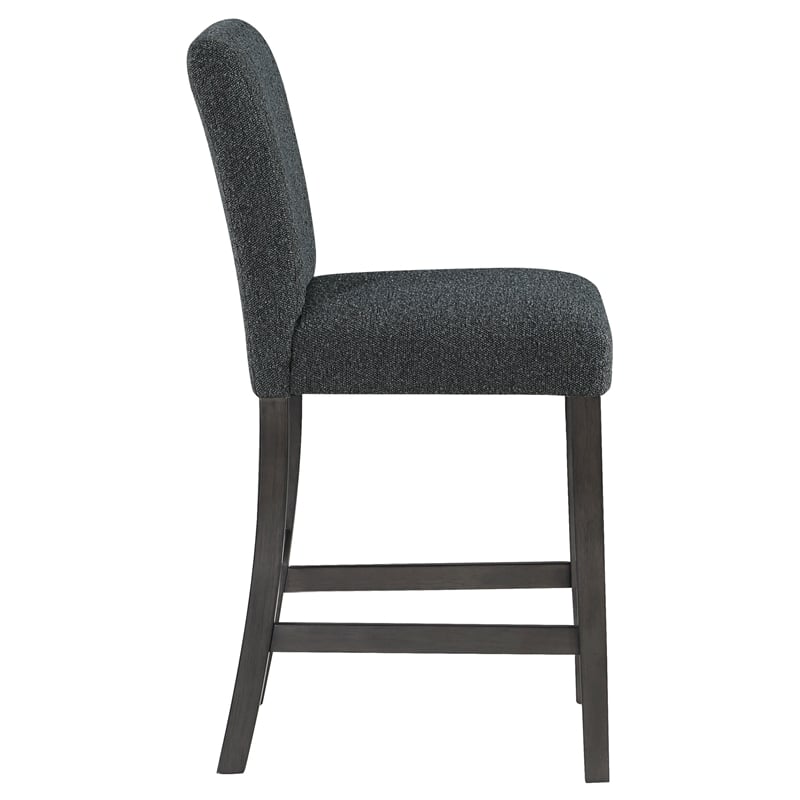 Pemberly Row Fabric Counter Height Chair in Black and Charcoal Gray