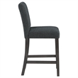 Pemberly Row Fabric Counter Height Chair in Black and Charcoal Gray
