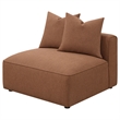 Pemberly Row Fabric Upholstered Tight Back Armless Chair Terracotta