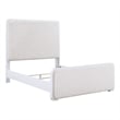 Pemberly Row Upholstered Wood Queen Panel Bed Pearl White and Beige