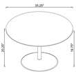 Pemberly Row Round Metal Coffee Table with Tempered Glass Top Black