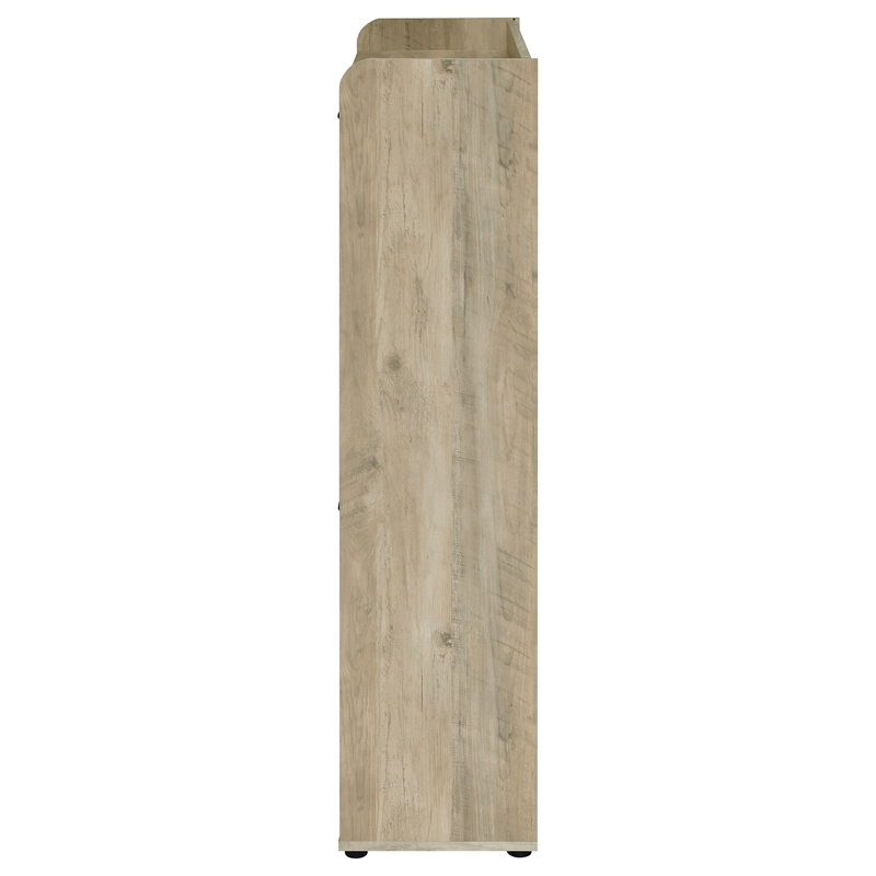 Pemberly Row 3-tier Wood Shoe Storage Cabinet Antique Pine and Gray