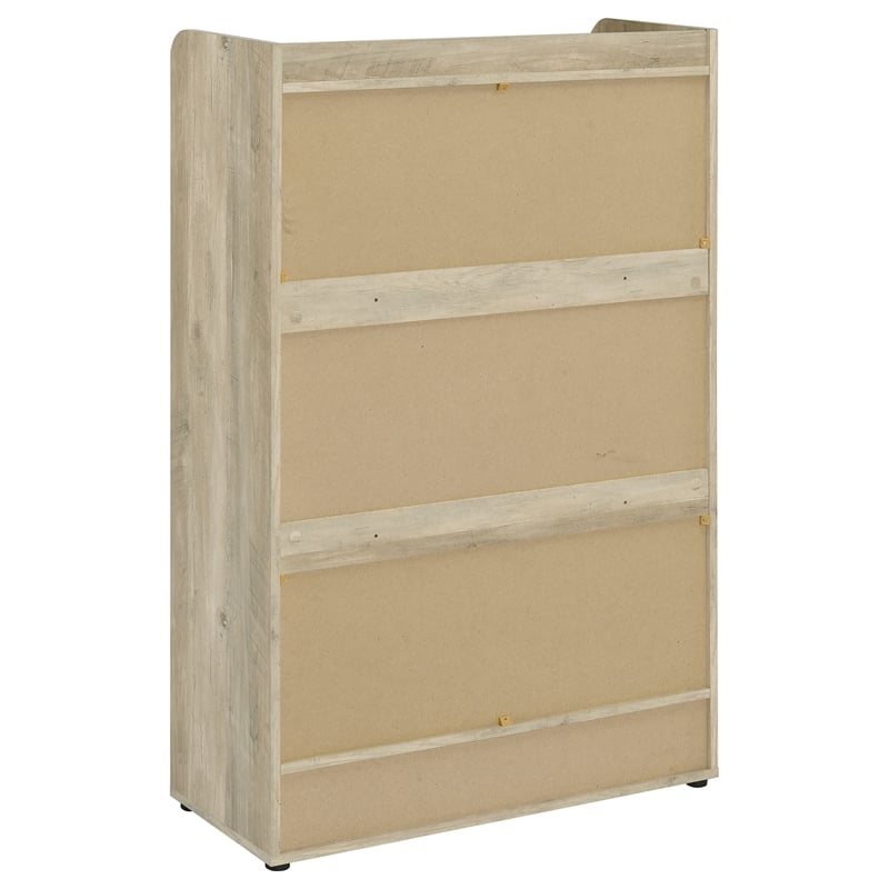 Pemberly Row 3-tier Wood Shoe Storage Cabinet Antique Pine and Gray