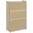 Pemberly Row 3-tier Wood Shoe Storage Cabinet Antique Pine and Gray
