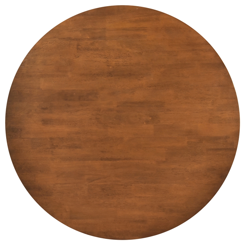 Pemberly Row Mid-Century 5-piece Round Solid Wood Dining Set Walnut