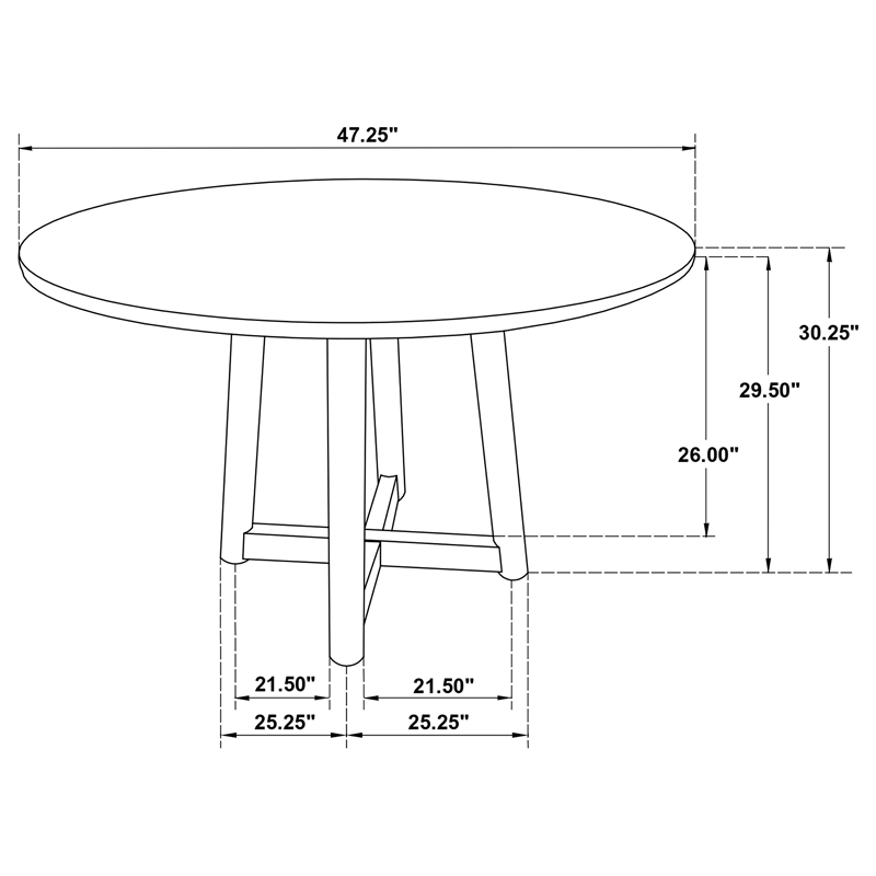 Pemberly Row Mid-Century 5-piece Round Solid Wood Dining Set Walnut