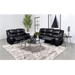 Pemberly Row 2-piece Faux Leather Upholstered Motion Reclining Sofa Set Black