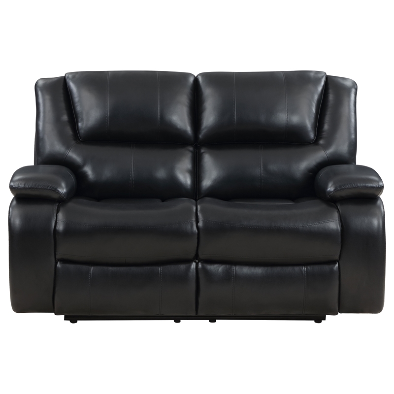 Pemberly Row 2-piece Faux Leather Upholstered Motion Reclining Sofa Set Black