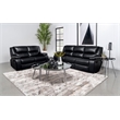 Pemberly Row 2-piece Faux Leather Upholstered Motion Reclining Sofa Set Black