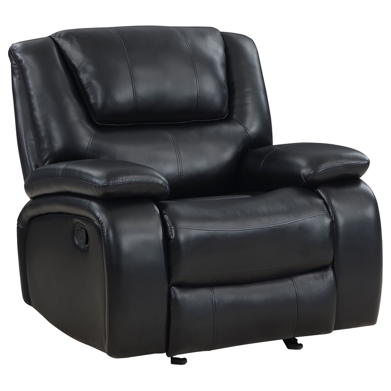 Pemberly Row 3-piece Faux Leather Upholstered Motion Reclining Sofa Set Black