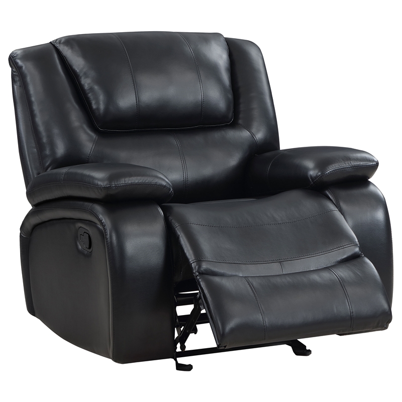 Pemberly Row 3-piece Faux Leather Upholstered Motion Reclining Sofa Set Black
