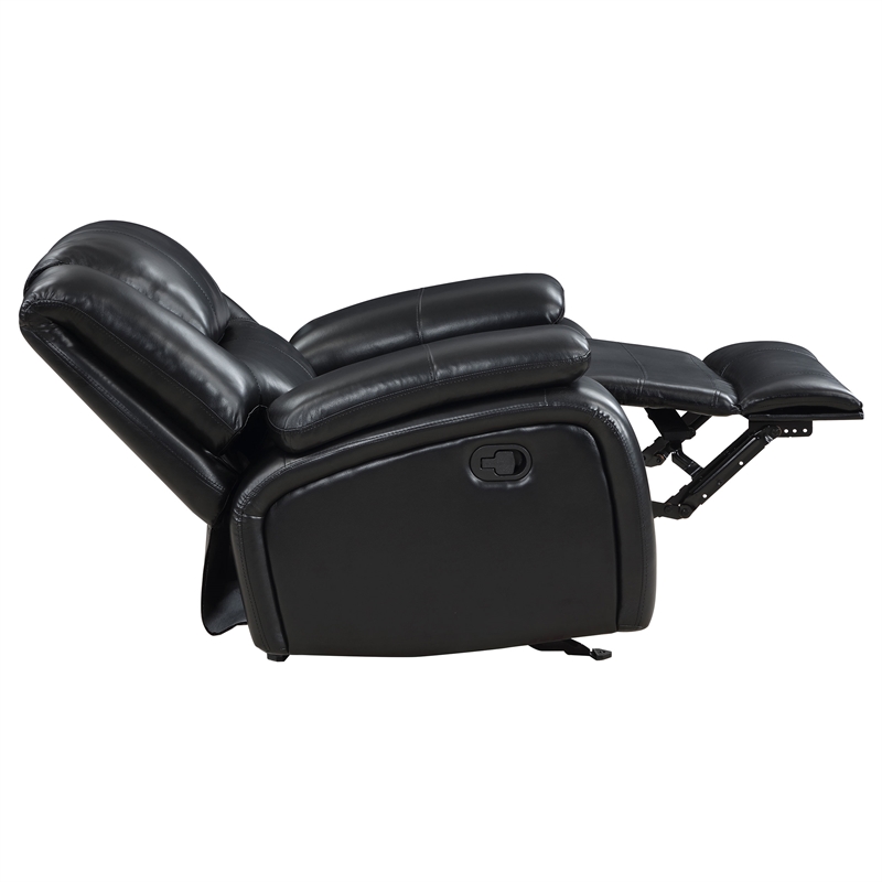 Pemberly Row 3-piece Faux Leather Upholstered Motion Reclining Sofa Set Black