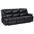 Pemberly Row 3-piece Faux Leather Upholstered Motion Reclining Sofa Set Black