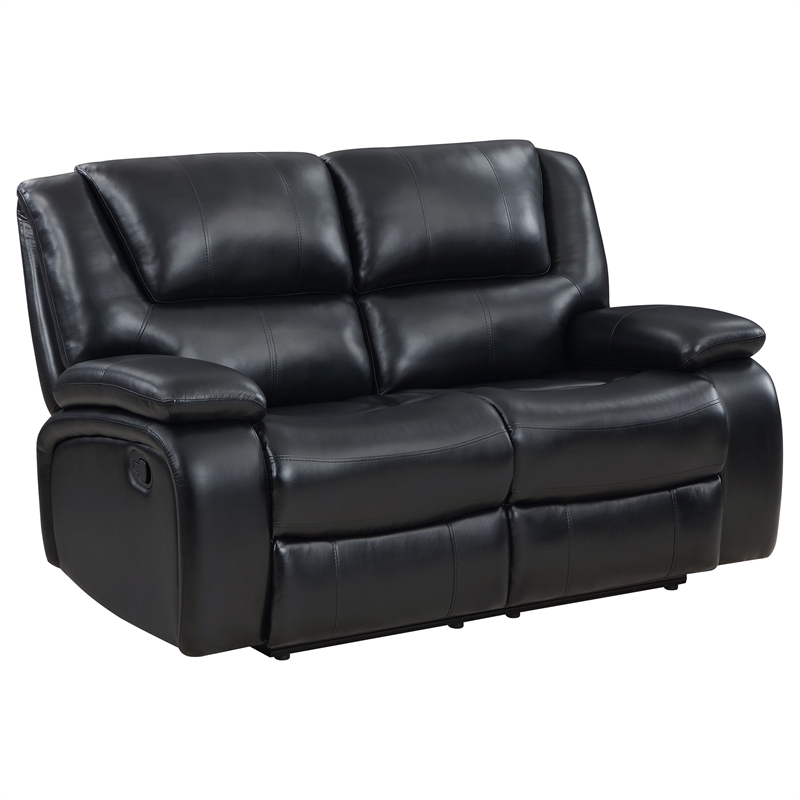 Pemberly Row 3-piece Faux Leather Upholstered Motion Reclining Sofa Set Black