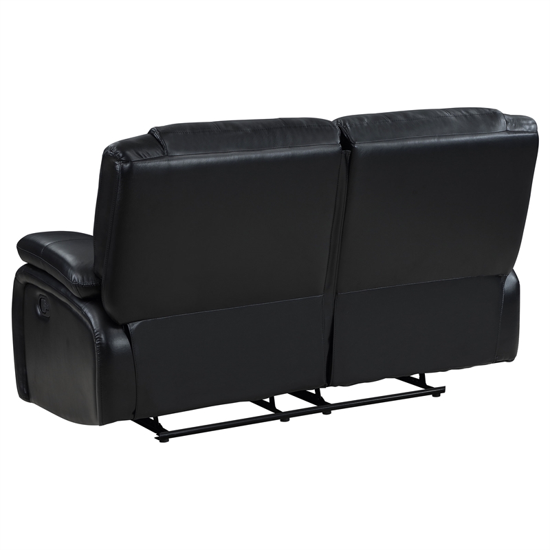 Pemberly Row 3-piece Faux Leather Upholstered Motion Reclining Sofa Set Black