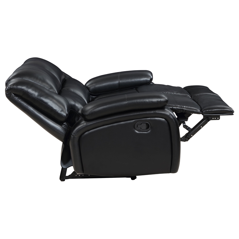 Pemberly Row 3-piece Faux Leather Upholstered Motion Reclining Sofa Set Black