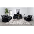 Pemberly Row 3-piece Faux Leather Upholstered Motion Reclining Sofa Set Black