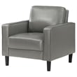 Pemberly Row Faux Leather Upholstered Track Arm Faux Leather Accent Chair Gray