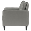 Pemberly Row Faux Leather Upholstered Track Arm Faux Leather Accent Chair Gray