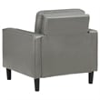 Pemberly Row Faux Leather Upholstered Track Arm Faux Leather Accent Chair Gray
