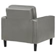Pemberly Row Faux Leather Upholstered Track Arm Faux Leather Accent Chair Gray