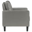 Pemberly Row Faux Leather Upholstered Track Arm Faux Leather Accent Chair Gray