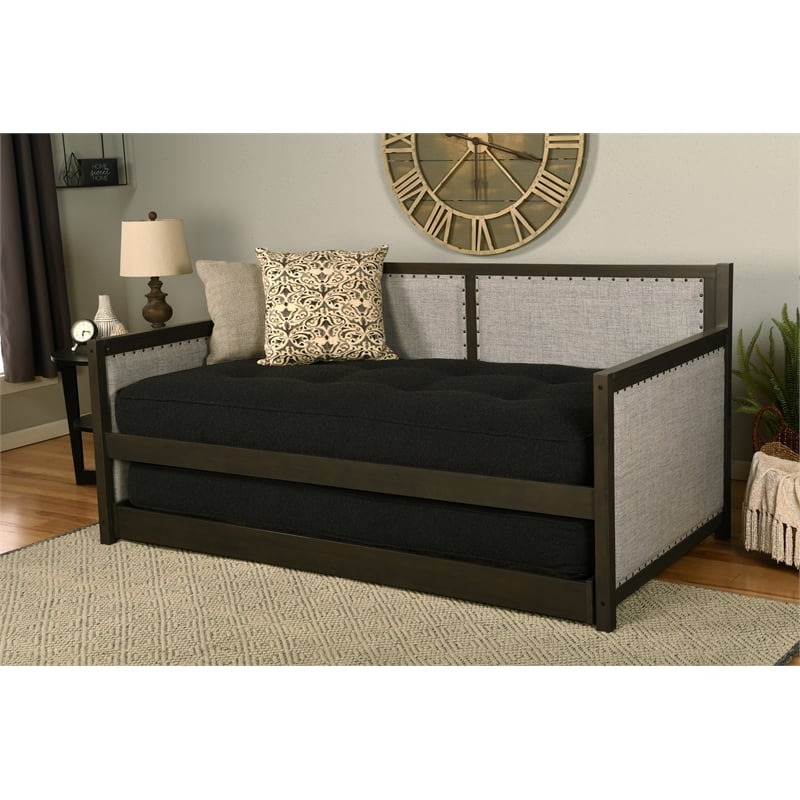 Pemberly Row Daybed in Graystone with Pop Up Trundle - Mattresses Not Included