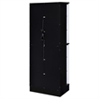 Pemberly Row Wood Display Case Curio Cabinet with LED Lighting Black High Gloss