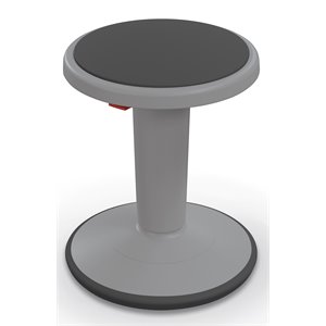 Pemberly Row 14-18&quot Plastic Hierarchy Height Adjustable Grow Short Stool in Gray